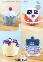 Knitting Pattern - Sirdar 7221 - Country Style DK - Crochet / Knitted Tea Cosies